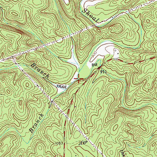 Topographic Map of Gorman Branch, GA
