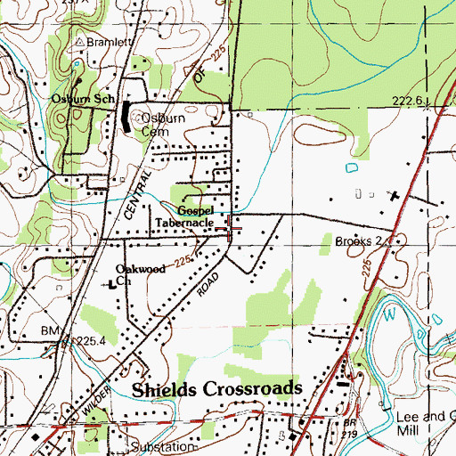 Topographic Map of Gospel Tabernacle, GA