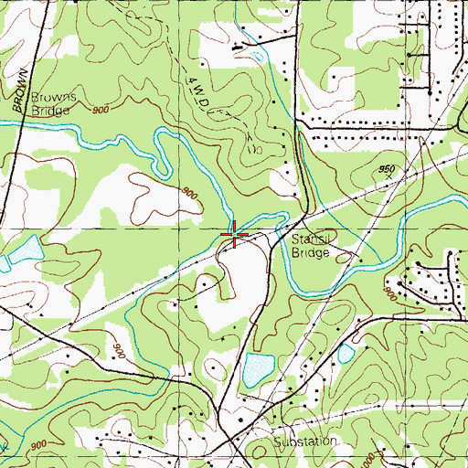 Topographic Map of Gothards Creek, GA