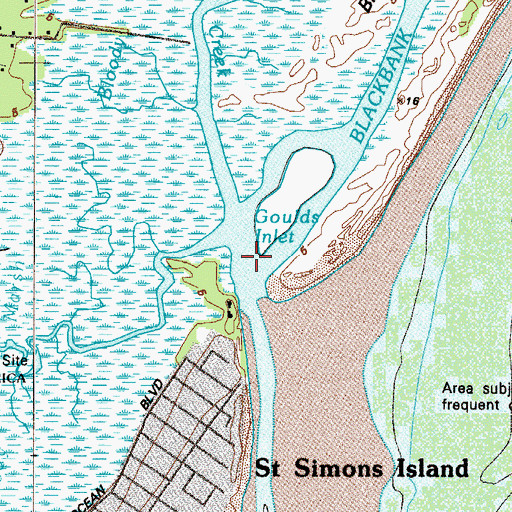 Topographic Map of Goulds Inlet, GA