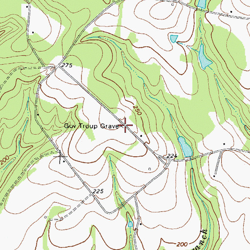 Topographic Map of Gov Troup Grave, GA