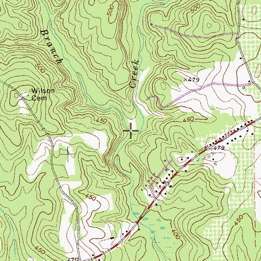 Topographic Map of Grace Branch, GA