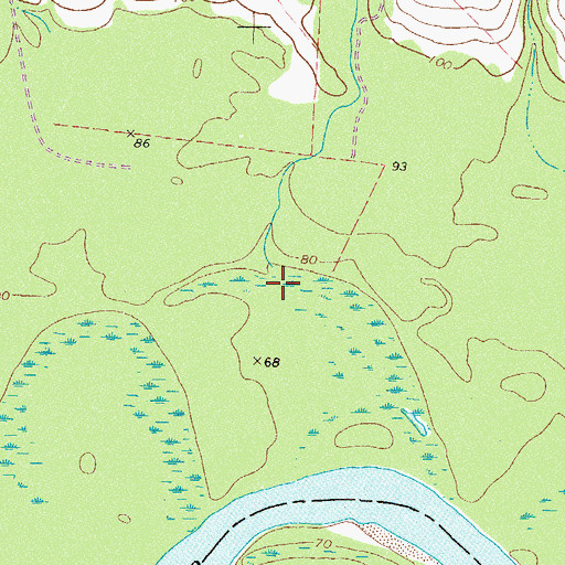 Topographic Map of Grace Branch, GA