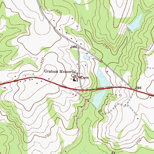 Topographic Map of Graham Memorial Church, GA