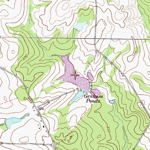 Topographic Map of Graham Ponds, GA