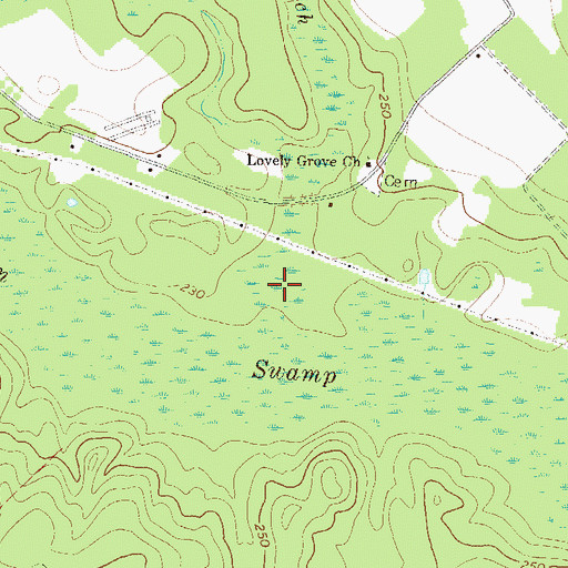 Topographic Map of Granny Branch, GA