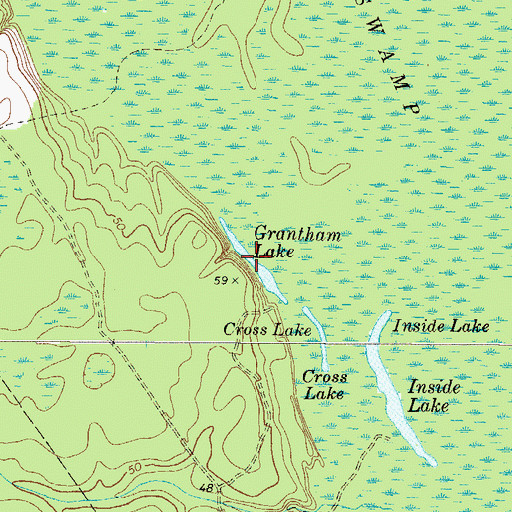 Topographic Map of Grantham Lake, GA