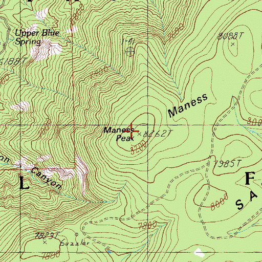 Topographic Map of Maness Peak, AZ