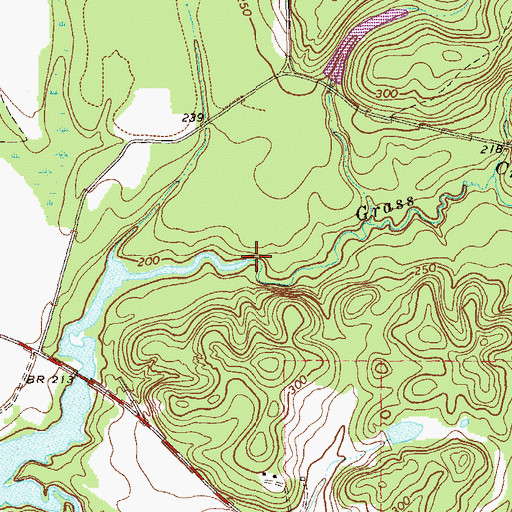Topographic Map of Grass Creek, GA
