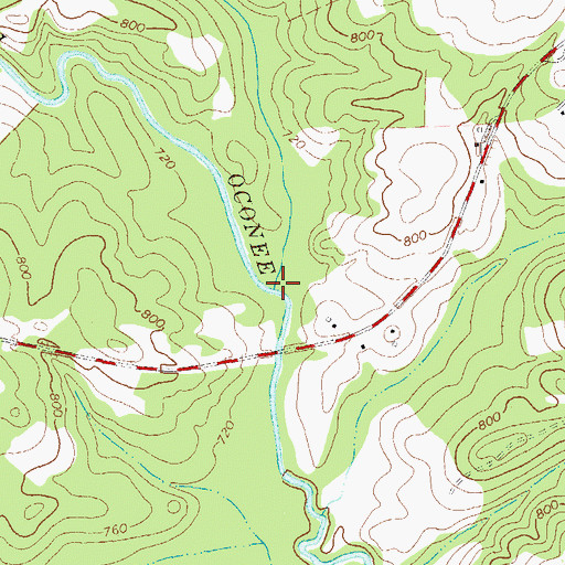 Topographic Map of Gravelly Creek, GA