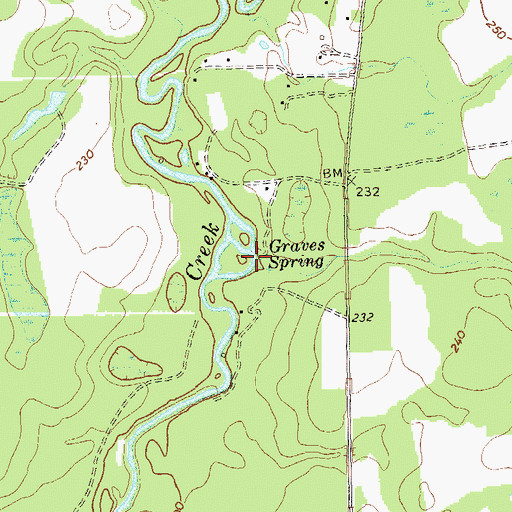 Topographic Map of Graves Spring, GA