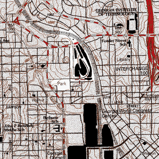 Topographic Map of Gray Street School, GA