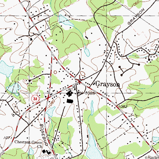 Topographic Map of Grayson, GA