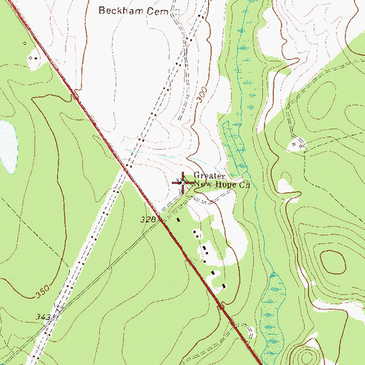 Topographic Map of Greater New Hope Church, GA