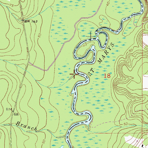 Topographic Map of Green Branch, GA