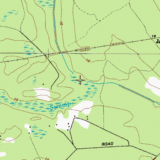 Topographic Map of Green Creek Swamp, GA
