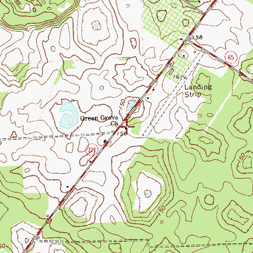 Topographic Map of Green Grove Church, GA