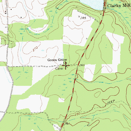 Topographic Map of Green Grove Church, GA