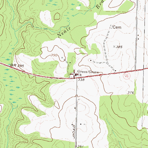 Topographic Map of Green Grove Church, GA