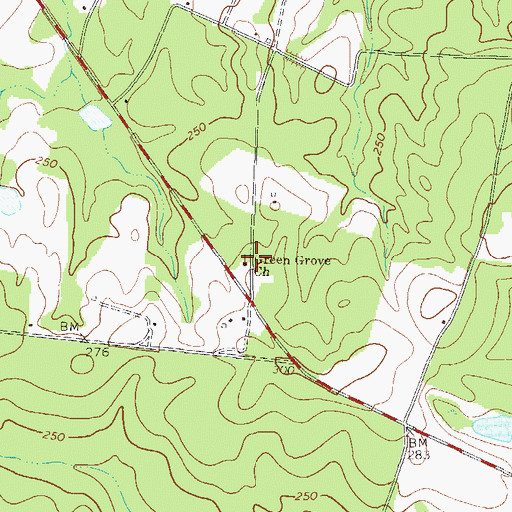 Topographic Map of Green Grove Church, GA