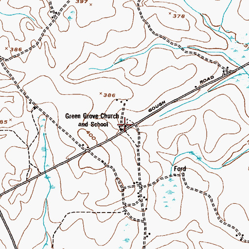Topographic Map of Green Grove Church, GA