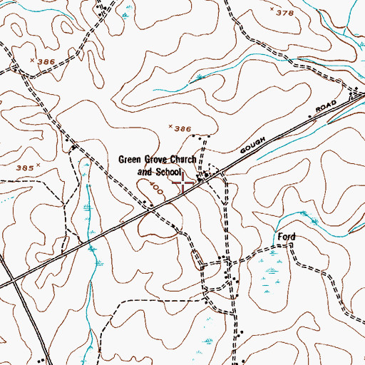 Topographic Map of Green Grove School, GA