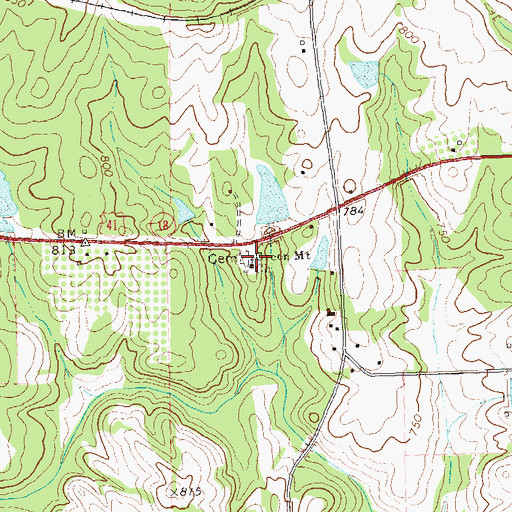Topographic Map of Green Mount Church, GA