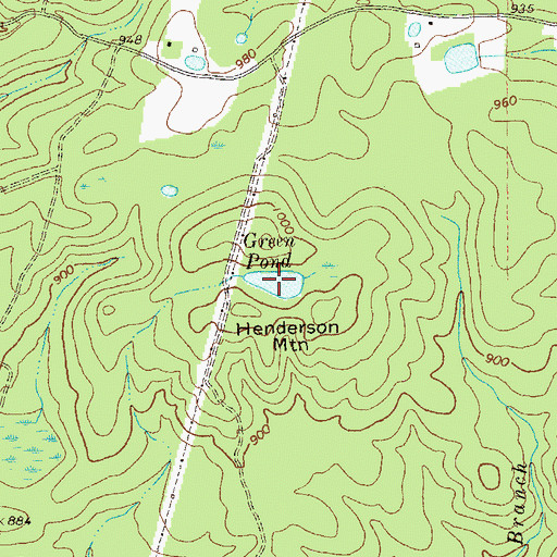 Topographic Map of Green Pond, GA