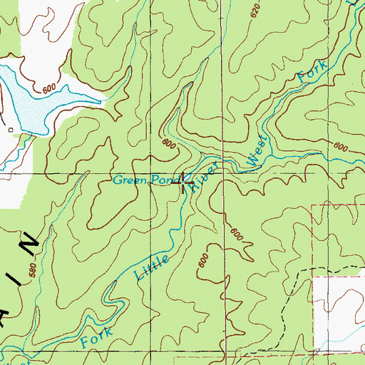 Topographic Map of Green Pond, GA