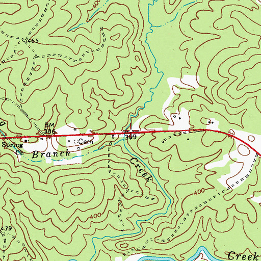 Topographic Map of Green Spring Branch, GA