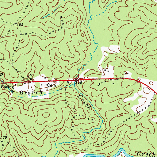 Topographic Map of Green Spring Branch, GA