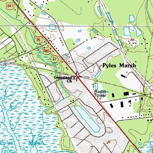Topographic Map of Greenland Church, GA