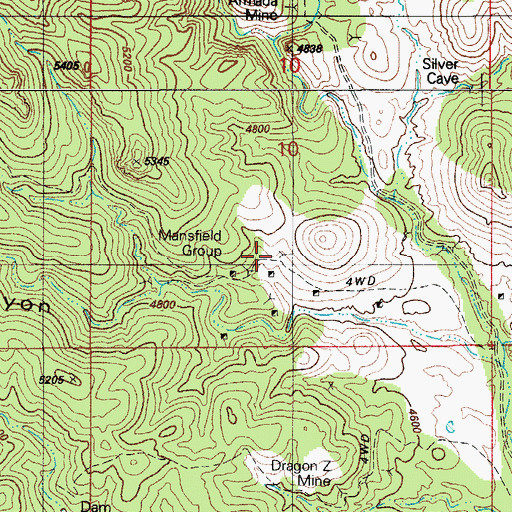 Topographic Map of Mansfield Group, AZ