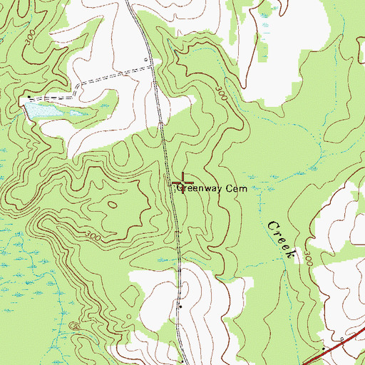 Topographic Map of Greenway Cemetery, GA