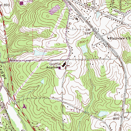 Topographic Map of Griffin Academy, GA