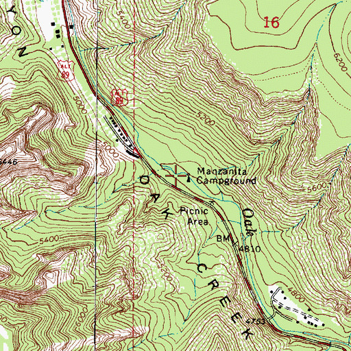 Topographic Map of Manzanita Campground, AZ