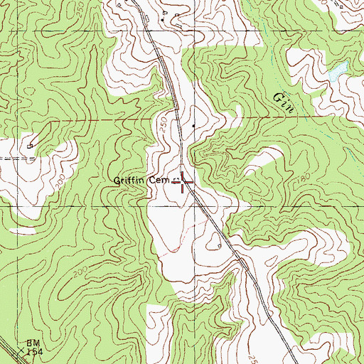 Topographic Map of Griffin Cemetery, GA