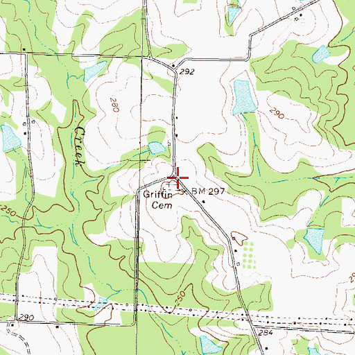 Topographic Map of Griffin Cemetery, GA