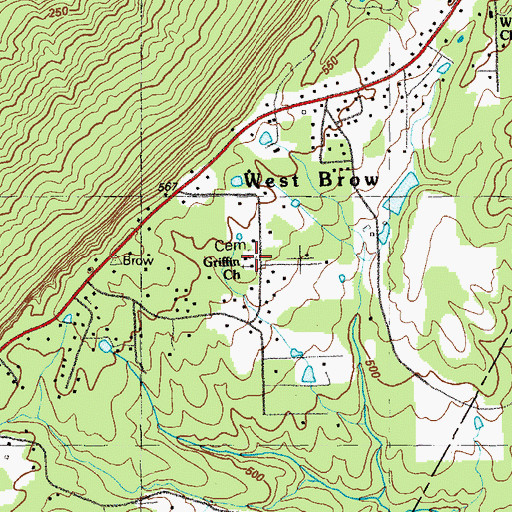 Topographic Map of Griffin Church, GA