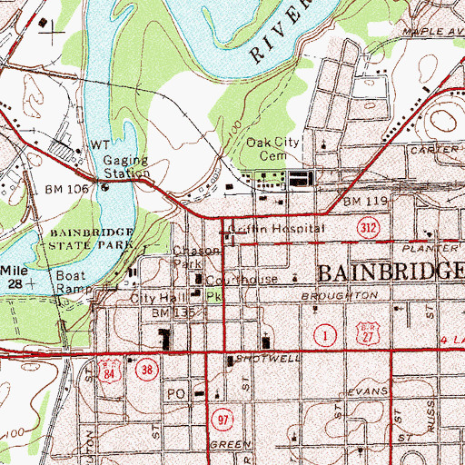 Topographic Map of Griffin Hospital, GA