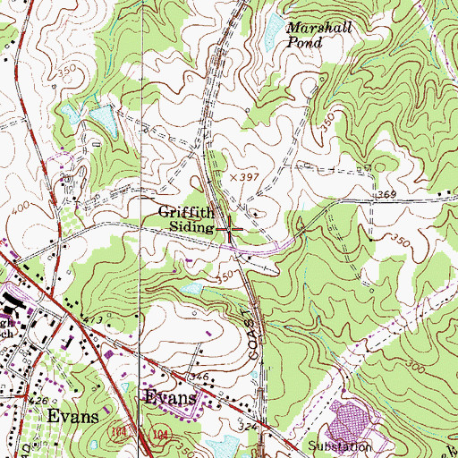 Topographic Map of Griffith Siding, GA