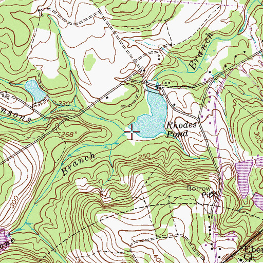 Topographic Map of Grindstone Branch, GA