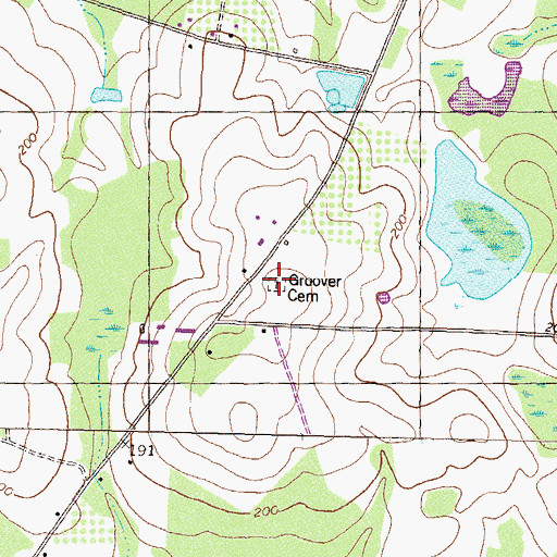 Topographic Map of Groover Cemetery, GA