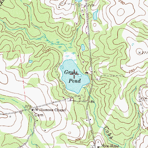 Topographic Map of Gross Pond, GA