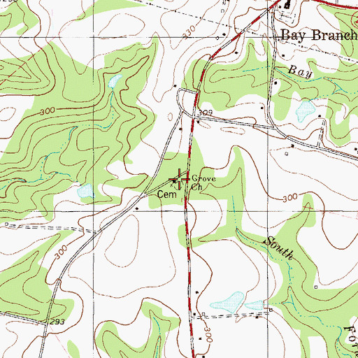 Topographic Map of Grove Church, GA