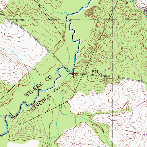 Topographic Map of Gualett Branch, GA