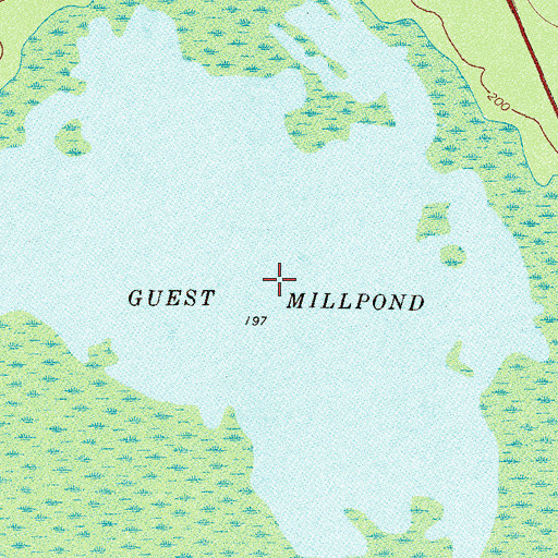 Topographic Map of Guest Millpond, GA