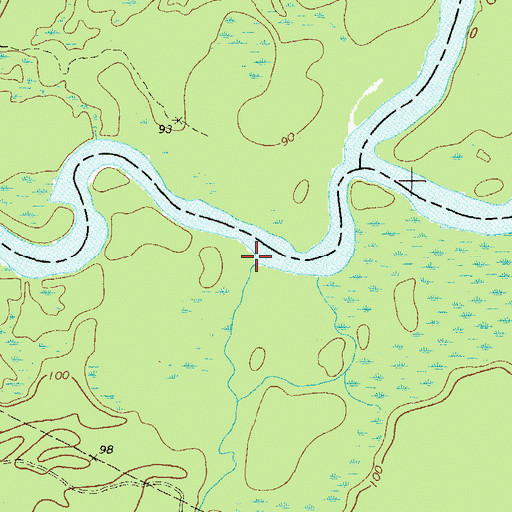 Topographic Map of Gully Creek, GA