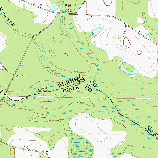 Topographic Map of Gum Branch, GA