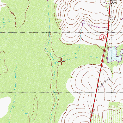 Topographic Map of Gum Creek, GA